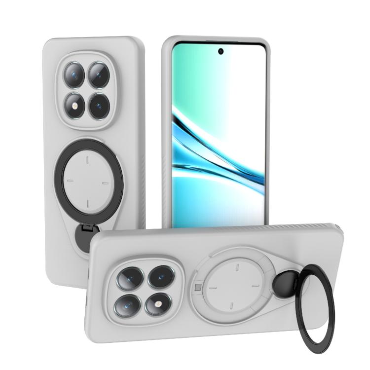 White TPU phone case with MagSafe ring and 360 rotating kickstand holder