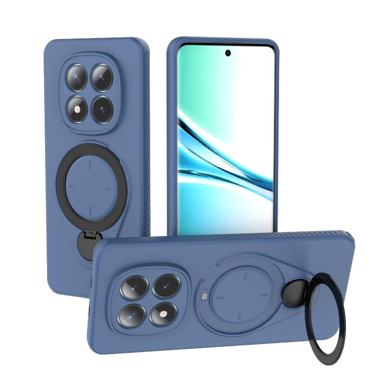 Blue TPU phone case with MagSafe ring and 360 rotating kickstand holder
