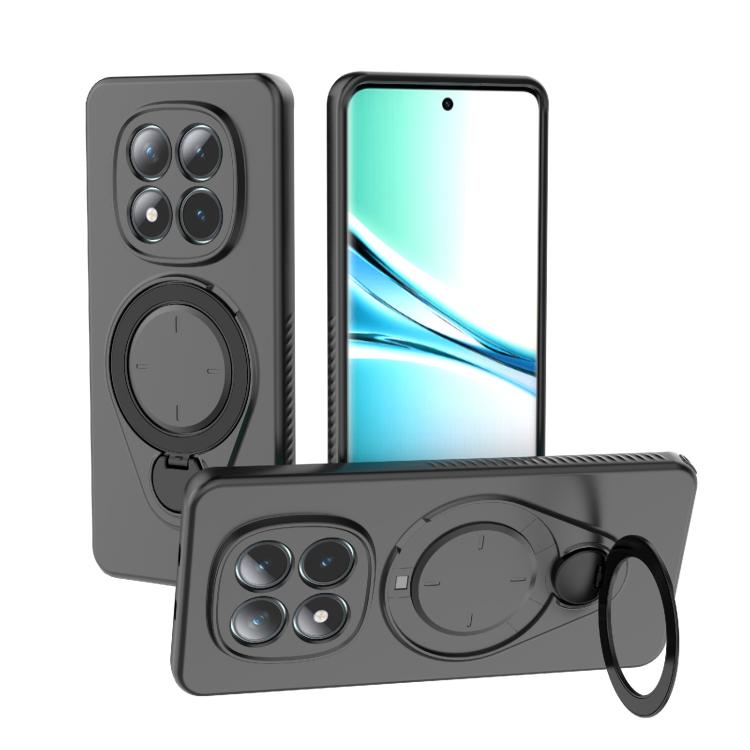 Dark gray TPU phone case with MagSafe ring and 360 rotating kickstand holder