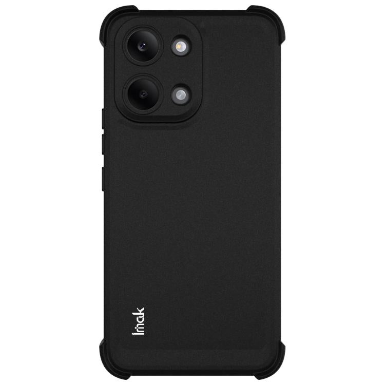 Matte black shockproof TPU phone case with dual camera openings and button cutouts