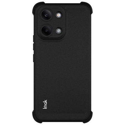Matte black shockproof TPU phone case with dual camera openings and button cutouts