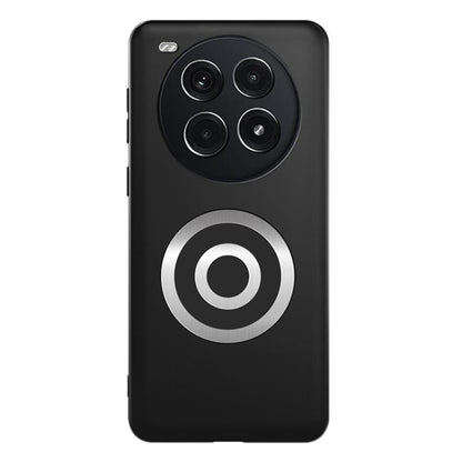 Black frosted phone case with circular magnetic logo and four camera cutouts