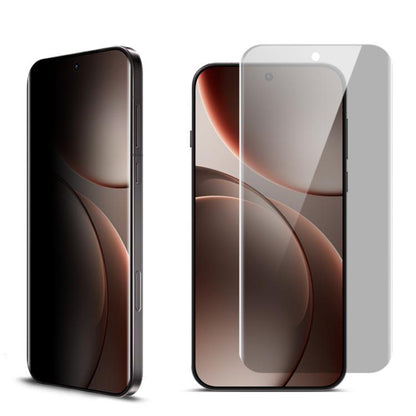 Curved full-screen privacy hydrogel film screen protector on smartphone