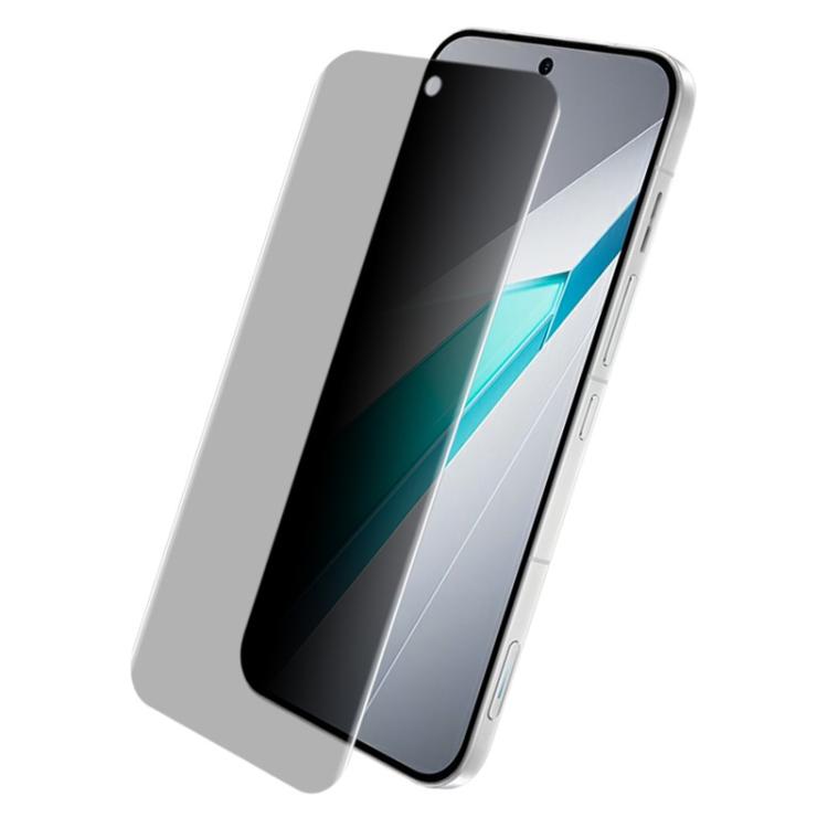 Curved privacy hydrogel film screen protector applied to smartphone display