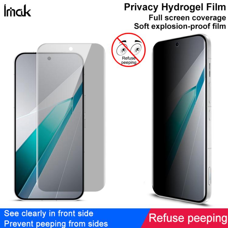 Curved privacy hydrogel film screen protectors for full screen coverage