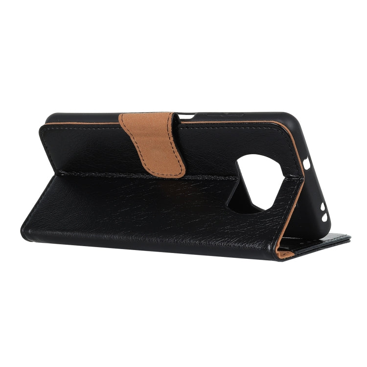 Black leather-texture folio flip case with built-in stand for viewing.