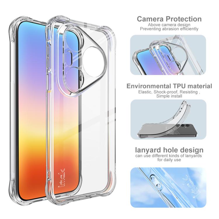 Clear TPU phone case with camera protection and lanyard hole design