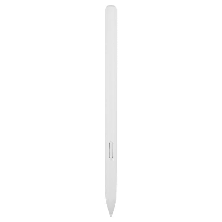 White stylus pen side view with slim body and small control button.