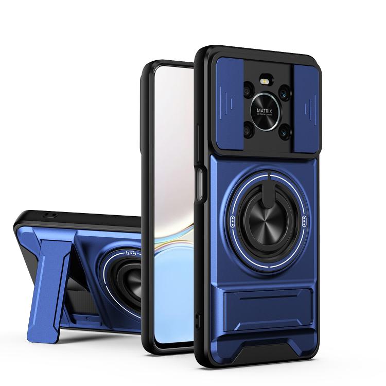 Lens Sliding Window Multifunctional Magnetic Shockproof Phone Case, For Honor X9