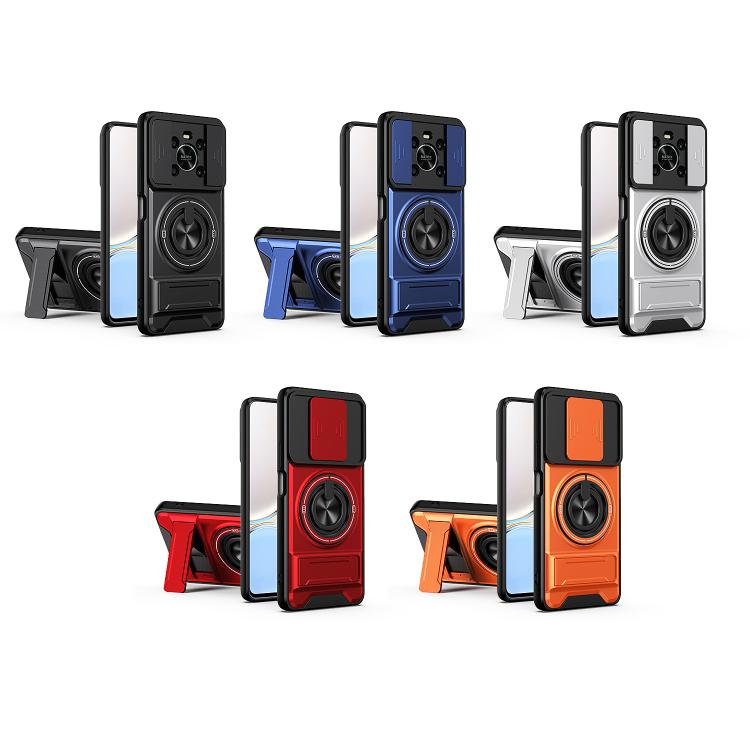 Lens Sliding Window Multifunctional Magnetic Shockproof Phone Case, For Honor X9