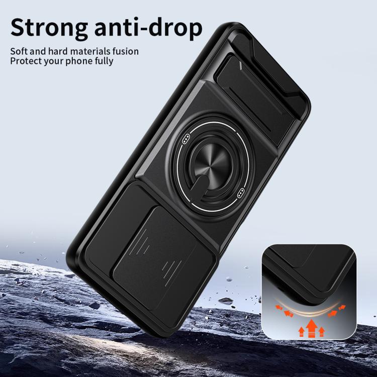 Lens Sliding Window Multifunctional Magnetic Shockproof Phone Case, For Honor X9