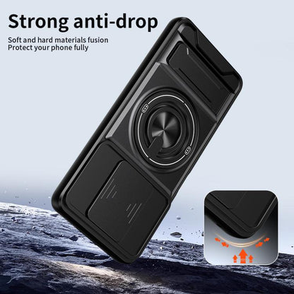 Lens Sliding Window Multifunctional Magnetic Shockproof Phone Case, For Honor X9