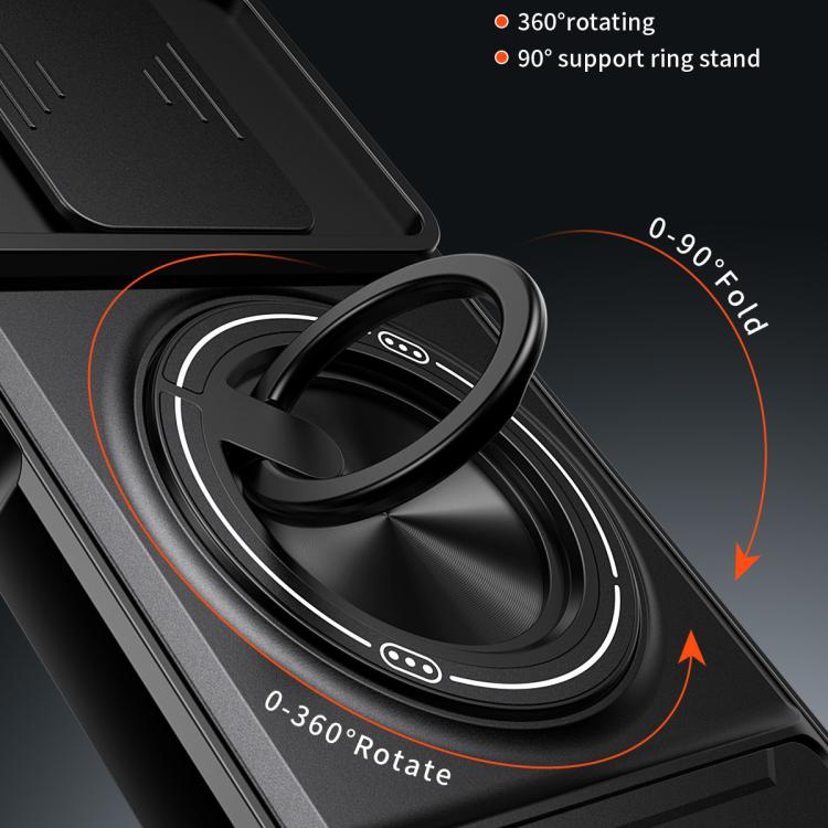 Lens Sliding Window Multifunctional Magnetic Shockproof Phone Case, For Honor X9