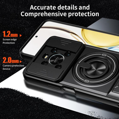 Lens Sliding Window Multifunctional Magnetic Shockproof Phone Case, For Honor X9