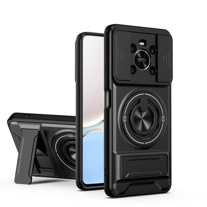 Lens Sliding Window Multifunctional Magnetic Shockproof Phone Case, For Honor X9