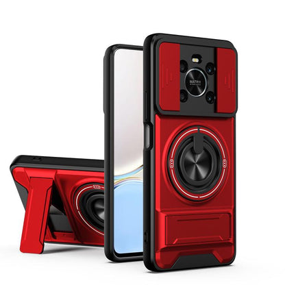 Lens Sliding Window Multifunctional Magnetic Shockproof Phone Case, For Honor X9