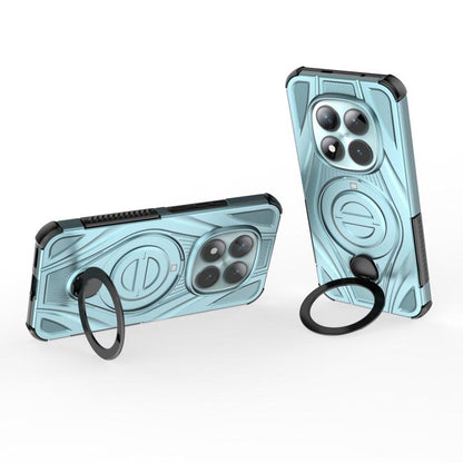 Cyan Star ring magnetic pivot phone case with ring handle and camera lens guards