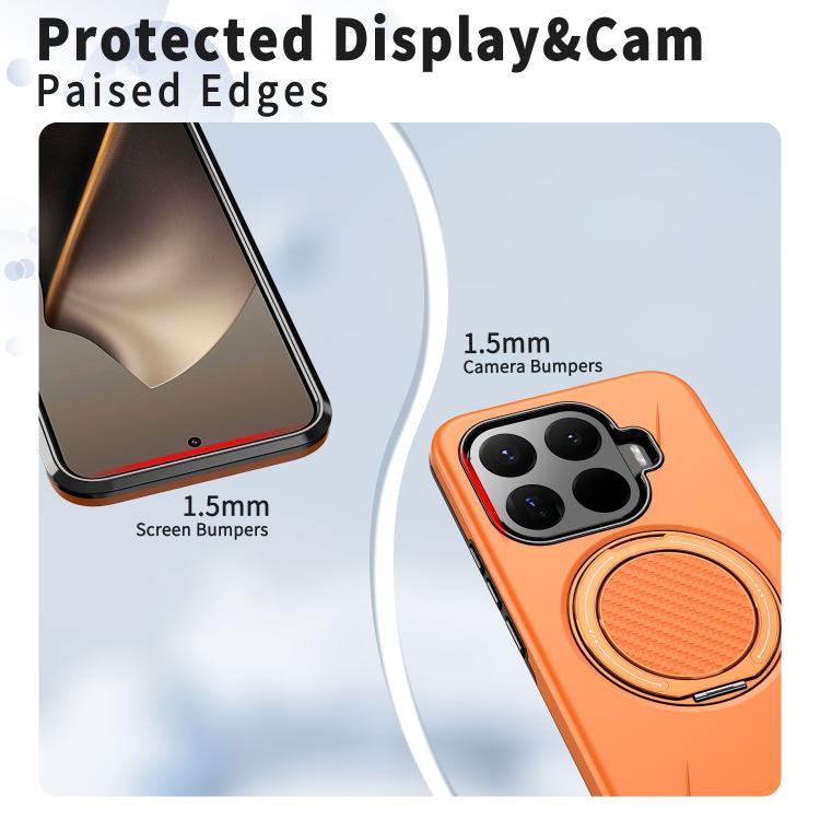 Orange phone case with camera bumpers and raised screen edges