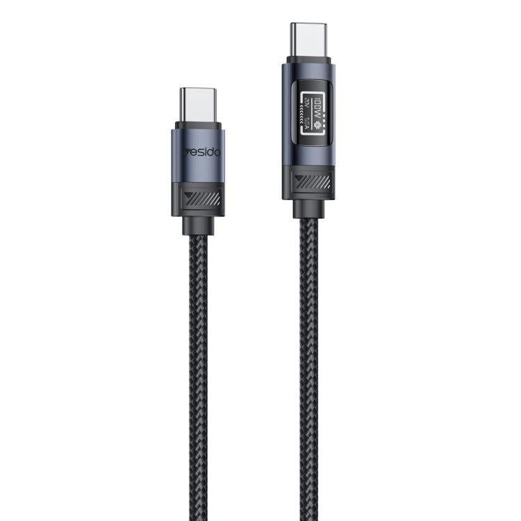 Yesido CA202 100W 5A Type-C to Type-C OLED Display Charging Data Cable, Type-C to Type-C