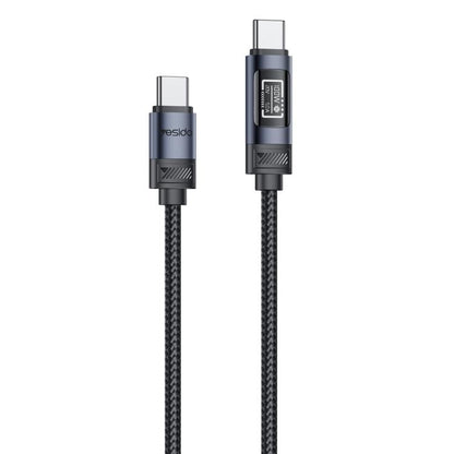 Yesido CA202 100W 5A Type-C to Type-C OLED Display Charging Data Cable, Type-C to Type-C