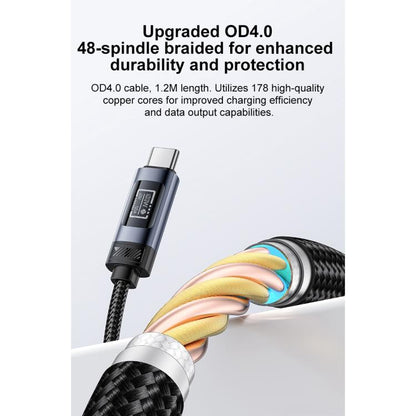 Yesido CA202 100W 5A Type-C to Type-C OLED Display Charging Data Cable, Type-C to Type-C