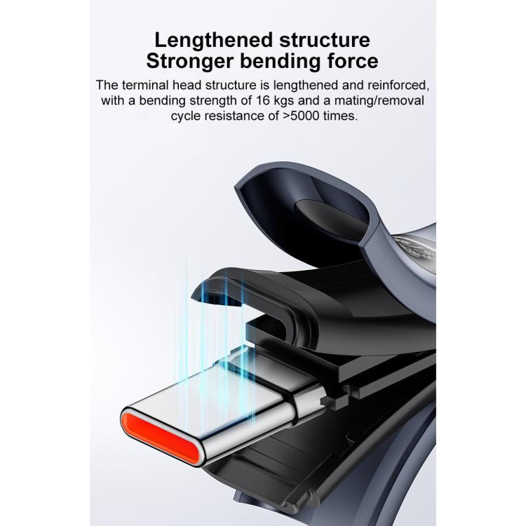 Yesido CA202 100W 5A Type-C to Type-C OLED Display Charging Data Cable, Type-C to Type-C