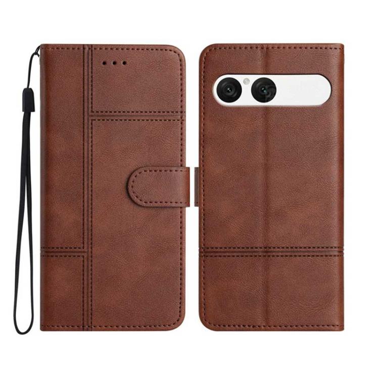 Cowhide Texture Stitching Leather Phone Case, For Sony Xperia 10 VII