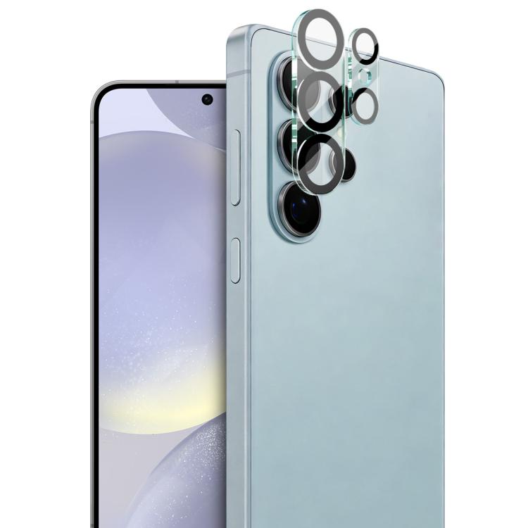 Rear camera lens glass film set with black eye design for a smartphone camera array