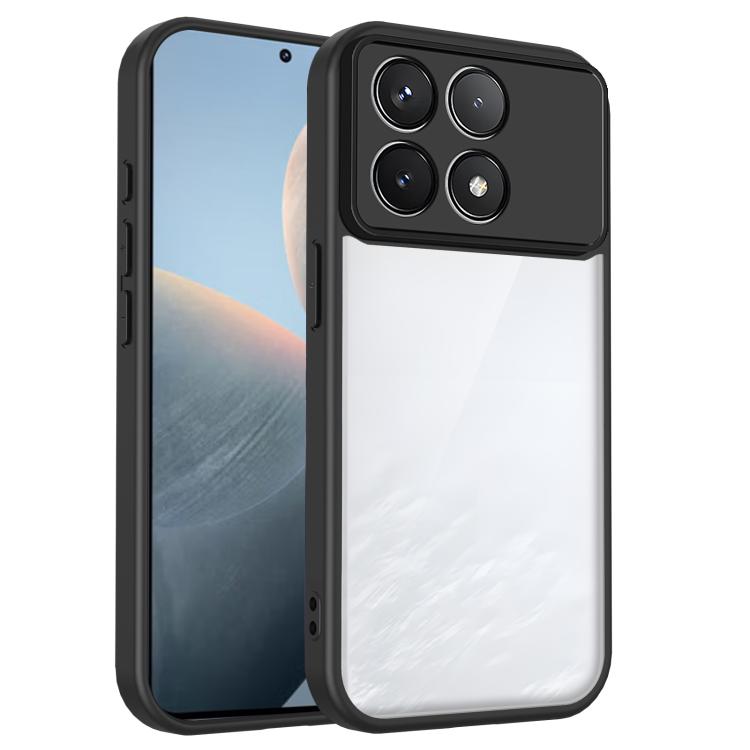 Matte PC shockproof phone case, black, with camera cutout and raised edges