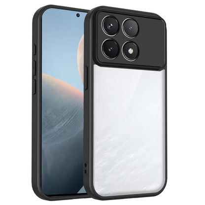 Matte PC shockproof phone case, black, with camera cutout and raised edges