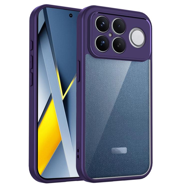 Shockproof matte phone case in purple with fabric-like back and circular ring detail