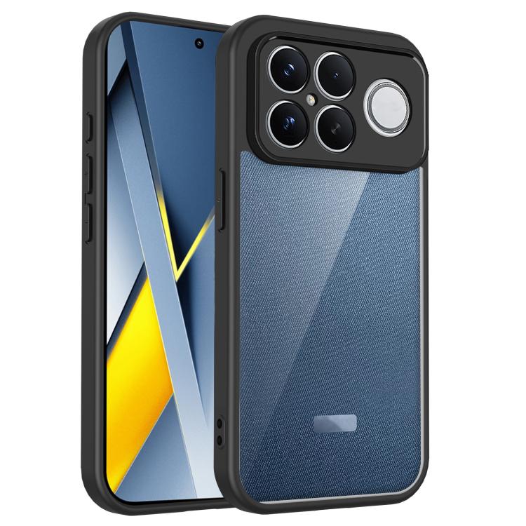 Shockproof matte phone case in black with fabric-like back and circular ring detail