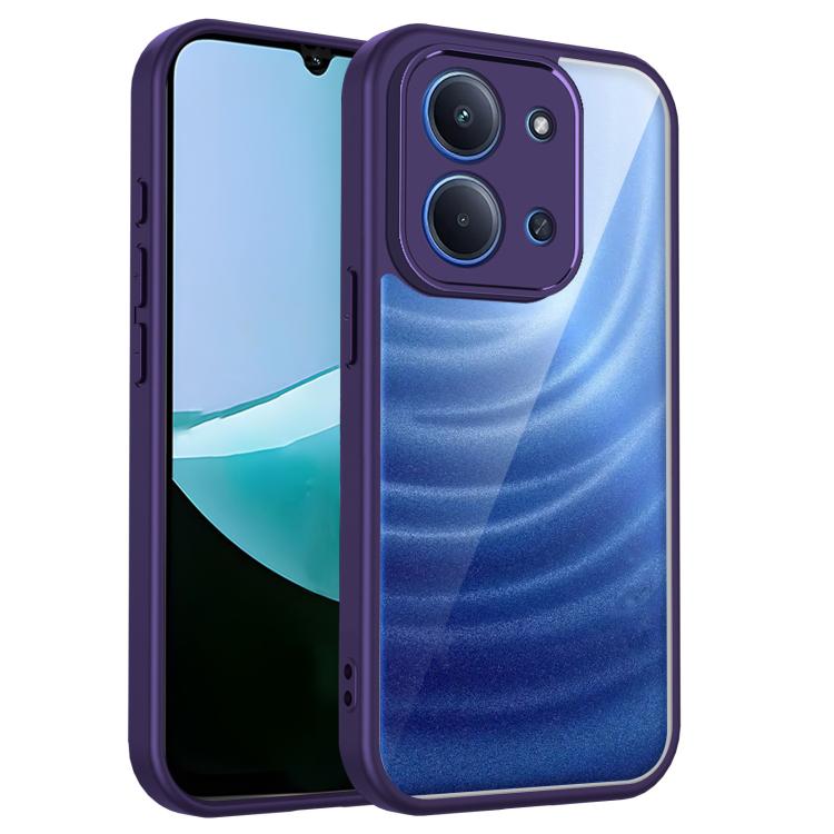 Matte PC shockproof phone case with camera cutouts, purple/blue dual-tone.