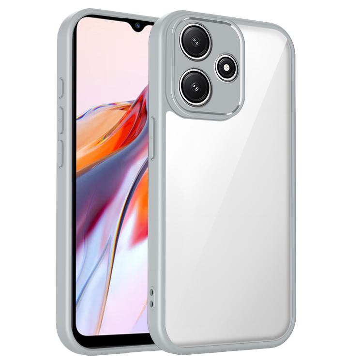 Matte shockproof phone case with dual camera cutouts, grey hard PC shell
