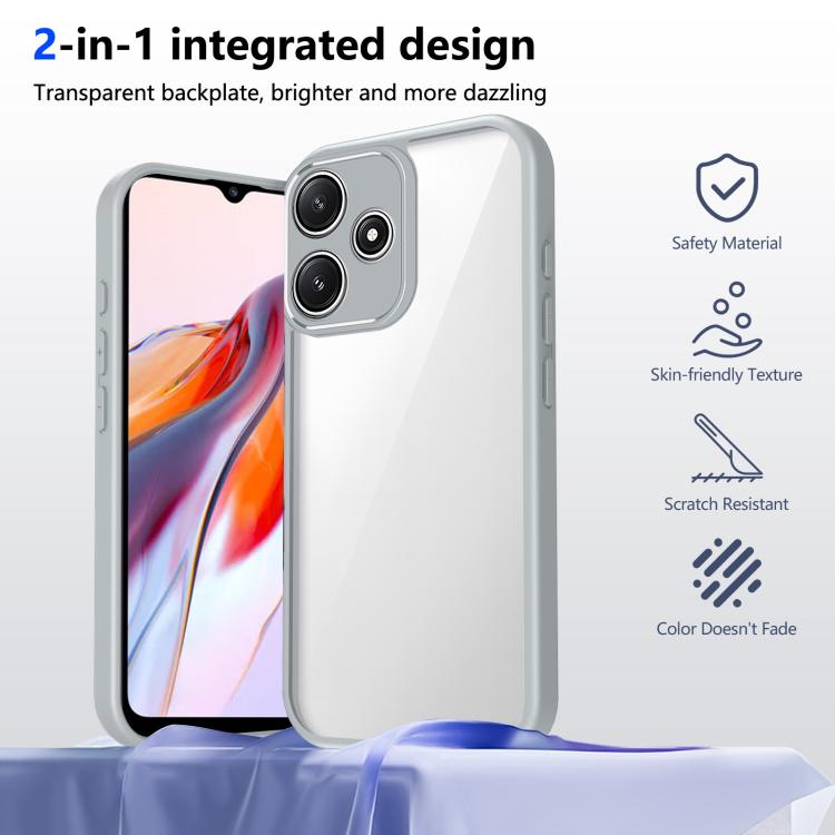 Matte shockproof phone case, light grey back with camera cutouts