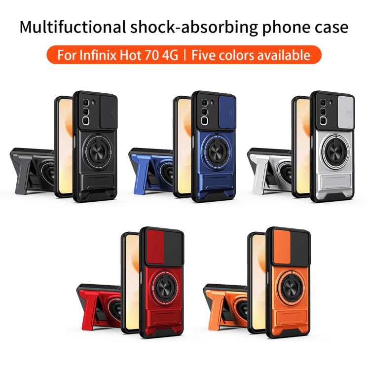 Lens Sliding Window Multifunctional Magnetic Shockproof Phone Case, For Infinix Hot 70 4G, For Infinix Hot 60 Pro+ 4G, For Infinix Hot 60 Pro 4G, For Infinix Hot 50 Pro 4G, For Infinix Smart 9 / Hot 50i, For Infinix Hot 50 4G, For Infinix Hot 50 5G    ...