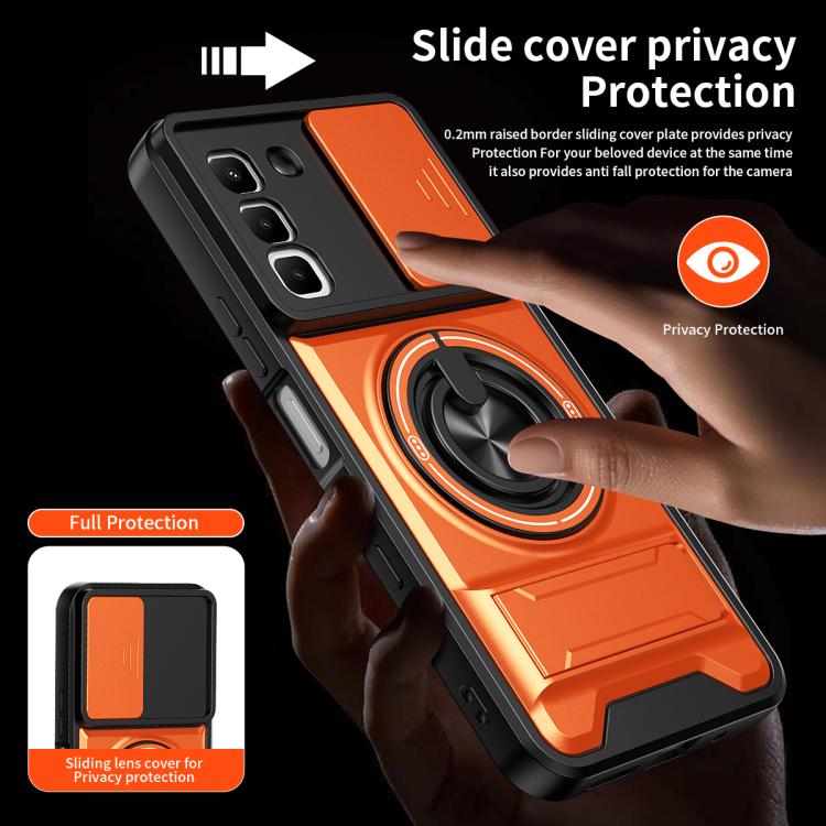 Lens Sliding Window Multifunctional Magnetic Shockproof Phone Case, For Infinix Hot 70 4G, For Infinix Hot 60 Pro+ 4G, For Infinix Hot 60 Pro 4G, For Infinix Hot 50 Pro 4G, For Infinix Smart 9 / Hot 50i, For Infinix Hot 50 4G, For Infinix Hot 50 5G    ...