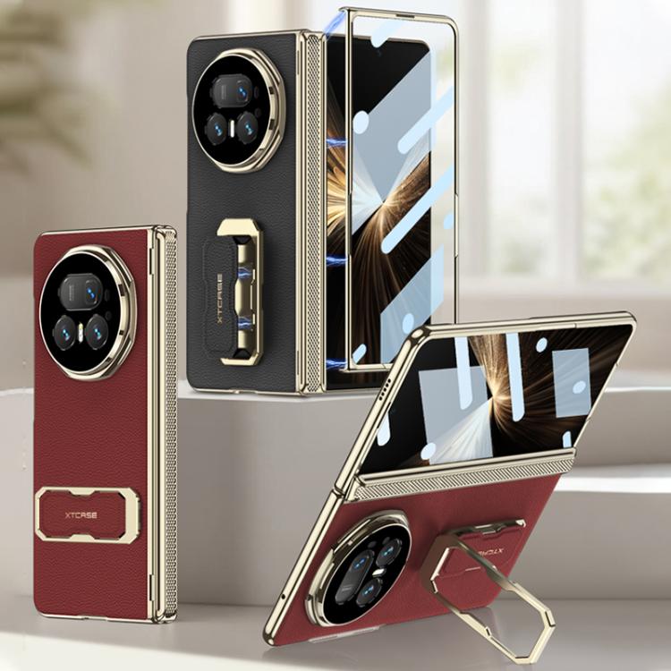 GKK Magnetic Folding Hinge Leather Phone Case with Wristband & Rotating Holder, For Honor Magic V5