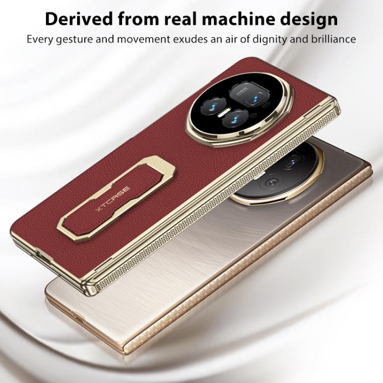 GKK Magnetic Folding Hinge Leather Phone Case with Wristband & Rotating Holder, For Honor Magic V5