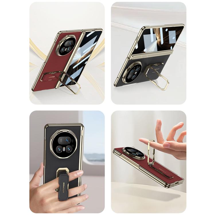 GKK Magnetic Folding Hinge Leather Phone Case with Wristband & Rotating Holder, For Honor Magic V5