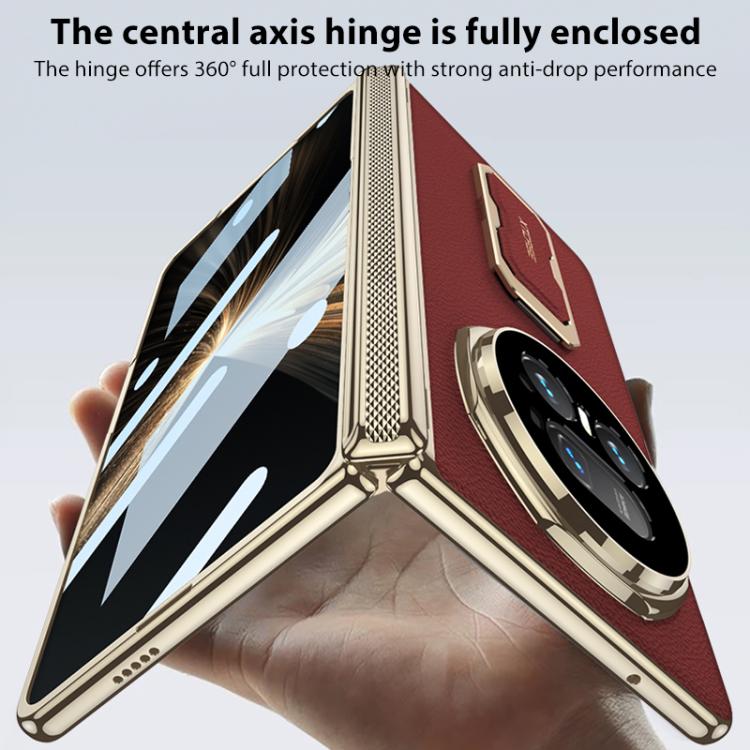 GKK Magnetic Folding Hinge Leather Phone Case with Wristband & Rotating Holder, For Honor Magic V5