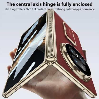 GKK Magnetic Folding Hinge Leather Phone Case with Wristband & Rotating Holder, For Honor Magic V5