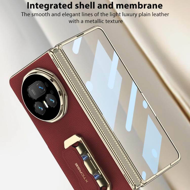 GKK Magnetic Folding Hinge Leather Phone Case with Wristband & Rotating Holder, For Honor Magic V5