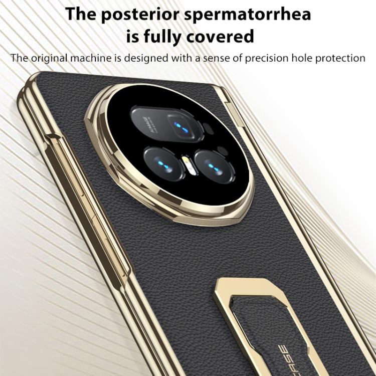 GKK Magnetic Folding Hinge Leather Phone Case with Wristband & Rotating Holder, For Honor Magic V5