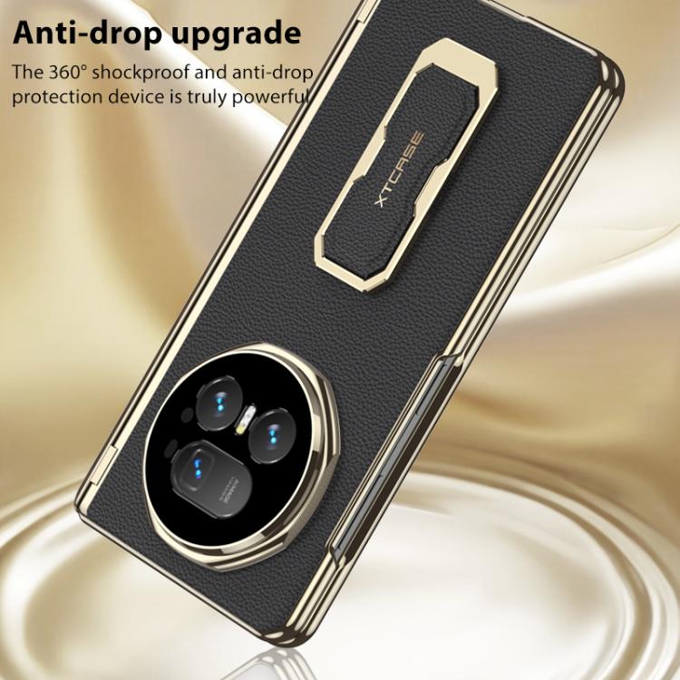 GKK Magnetic Folding Hinge Leather Phone Case with Wristband & Rotating Holder, For Honor Magic V5