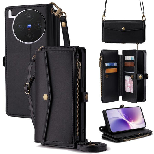 Zipper Wallet Side Buckle Crossbody Lanyard Leather Phone Case, For vivo X300s 5G, For vivo V70 FE 5G, For vivo Y05 4G, For vivo Y500i 5G, For vivo X300 Ultra 5G, For vivo S50 Pro mini 5G, For vivo S50 5G, For vivo X300 Pro 5G, For vivo X300 5G        ...