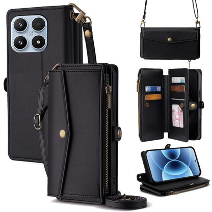 Zipper Wallet Side Buckle Crossbody Lanyard Leather Phone Case, For Xiaomi 17 Ultra, For Xiaomi 17 Pro Max, For Xiaomi 17 Pro, For Xiaomi 17