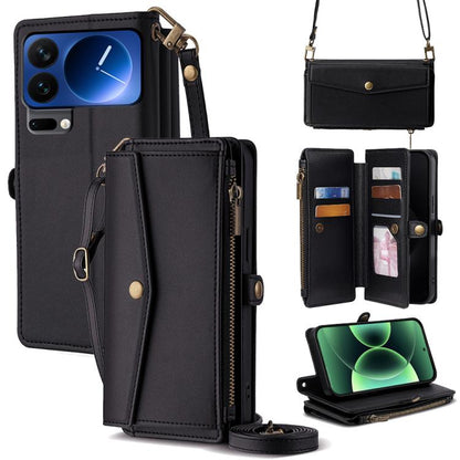 Zipper Wallet Side Buckle Crossbody Lanyard Leather Phone Case, For Xiaomi 17 Ultra, For Xiaomi 17 Pro Max, For Xiaomi 17 Pro, For Xiaomi 17