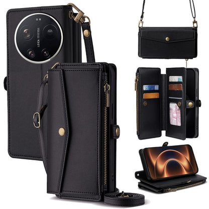 Zipper Wallet Side Buckle Crossbody Lanyard Leather Phone Case, For Xiaomi 17 Ultra, For Xiaomi 17 Pro Max, For Xiaomi 17 Pro, For Xiaomi 17
