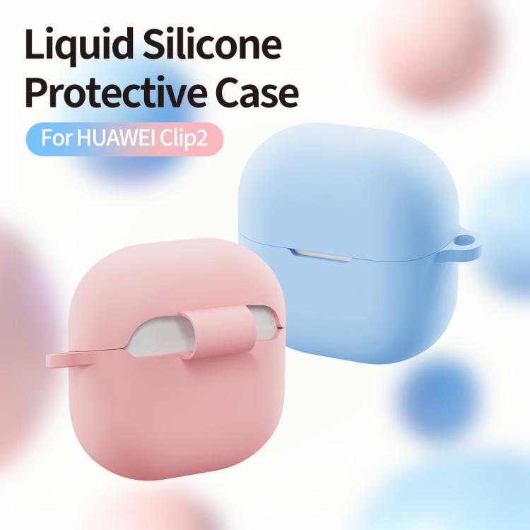 Liquid silicone Bluetooth Earphone Case with Buckle, For Huawei FreeClip 2